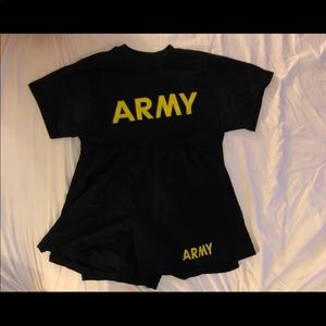 Army Pt shirt and shorts combo